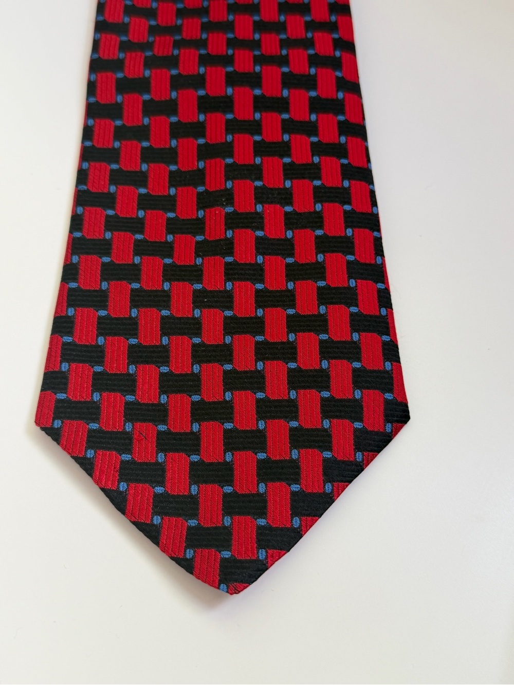 Vintage 90’s Geometric Silk Tie Statement Menswear Necktie Designer Retro Mens